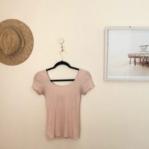 F21 Baby Pink Scoop Neck Top
